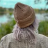 Czapka beanie z bawełny logo kolorowe "Beżowa"