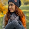 Luźna czapka zimowa NEVERLAND "Ciemny szary"