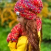 Czapka ręcznie robiona EXPLORER ,,Czerwienie"