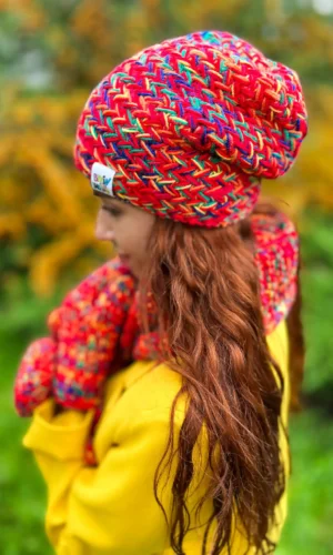 mega kolorowa czapka dla dziewczynki