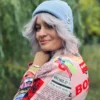 Czapka beanie z bawełny logo kolorowe "Jasny niebieski"
