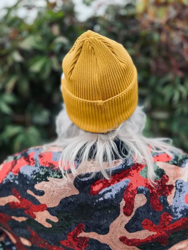 Czapka beanie z bawełny logo kolorowe "Miodowa musztarda"