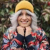 Bawełniana czapka beanie logo ekoskórka "Miodowa musztarda"