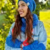 Czapka ręcznie robiona EXPLORER "Niebieskości"