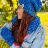 Czapka ręcznie robiona EXPLORER "Niebieskości"