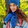 Rękawiczki handmade ze sznureczkiem ,,Niebieskości"