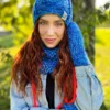 Rękawiczki handmade ze sznureczkiem ,,Niebieskości"