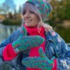 Rękawiczki handmade ze sznureczkiem ,,Paradise"