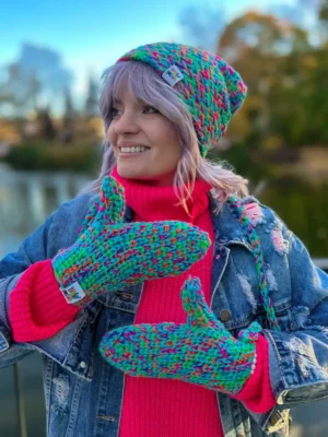 Rękawiczki handmade ze sznureczkiem ,,Paradise"