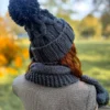 Czapka duży pompon EUFORIA ,,Ciemny szary"