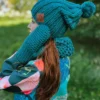 Czapka zimowa podszyta polarem FUN ,,Leśny zielony"