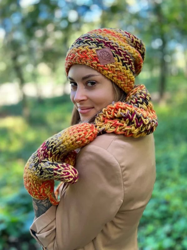 Ciepła czapka zimowa EXPLORER ,,Jasna jesień"