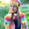 Rękawiczki handmade ze sznureczkiem ,,Cieniowane cytrusy"