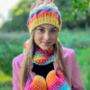 Modna czapka zimowa HAPPY ,,Cieniowane cytrusy"