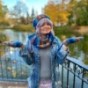 Rękawiczki handmade ze sznureczkiem ,,Górski potok"