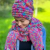 Rękawiczki handmade ze sznureczkiem ,,Kolorki"