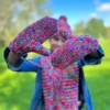 Rękawiczki handmade ze sznureczkiem ,,Kolorki"
