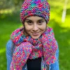 Rękawiczki handmade ze sznureczkiem ,,Kolorki"