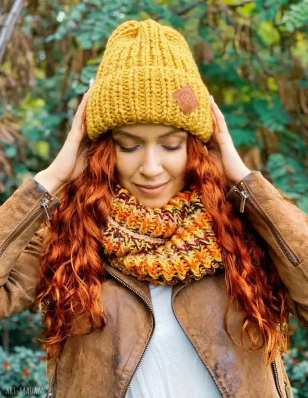 Komin ręcznie robiony "Jasna jesień"