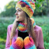 Modna czapka zimowa HAPPY ,,Cieniowane cytrusy"