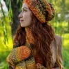 Luźna czapka zimowa NEVERLAND "Jasna jesień"