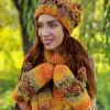 Czapka zimowa z pomponem SMILE ,,Jasna jesień"
