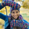 Rękawiczki handmade ze sznureczkiem ,,Pokojowe granaty"