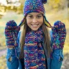 Rękawiczki handmade ze sznureczkiem ,,Pokojowe granaty"