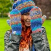 Rękawiczki handmade ze sznureczkiem ,,Górski potok"