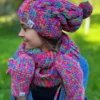 Rękawiczki handmade ze sznureczkiem ,,Kolorki"