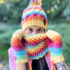 Rękawiczki handmade ze sznureczkiem ,,Cieniowane cytrusy"