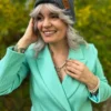 Bawełniana czapka beanie logo ekoskórka "Ciemny szary"