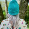 Czapka beanie z bawełny logo kolorowe "Turkus"