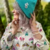 Czapka beanie z bawełny logo kolorowe "Turkus"