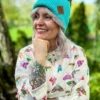Bawełniana czapka beanie logo ekoskórka "Turkus"
