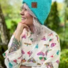 Bawełniana czapka beanie logo ekoskórka "Turkus"