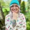 Bawełniana czapka beanie logo ekoskórka "Turkus"