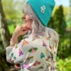 Czapka beanie z bawełny logo kolorowe "Turkus"