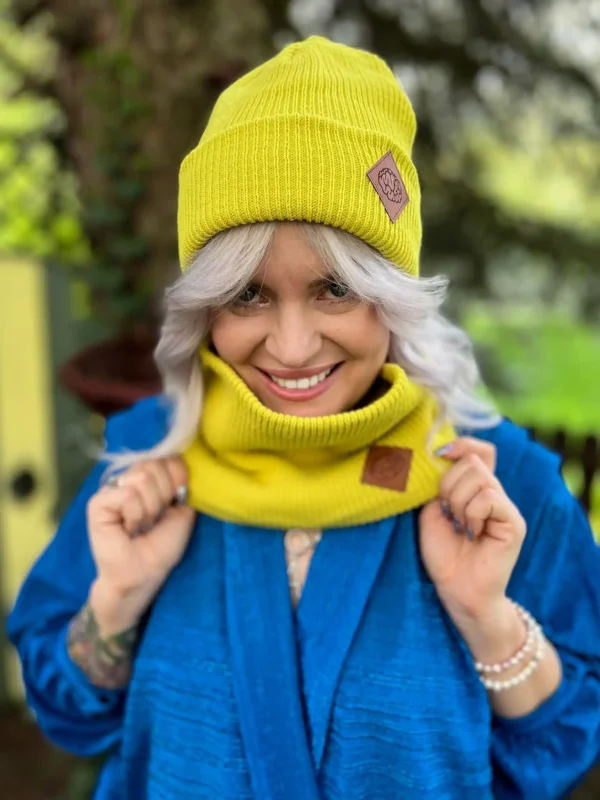 Czapka beanie logo ekoskórka "Limonka"