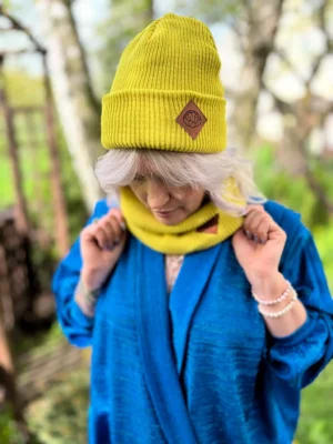 Czapka beanie logo ekoskórka "Limonka"