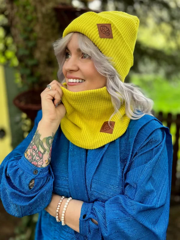 Czapka beanie logo ekoskórka "Limonka"