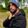 Męska czapka beanie z bawełny logo kolorowe "Ciemny szary"