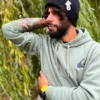 Męska czapka beanie z bawełny logo kolorowe "Czarna"