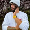 Męska czapka beanie z bawełny logo kolorowe "Jasny szary"