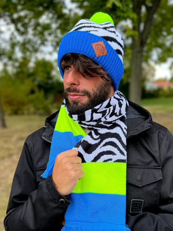 Męska czapka z printem zebry "Neonowa"