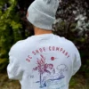 Męska bawełniana czapka jesienna logo ekoskórka "Jasny szary"