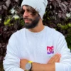 Męska luźna czapka z bawełny logo kolorowe "Jasny szary"