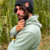 Męska bawełniana czapka beanie logo ekoskórka "Czarna"