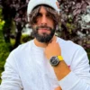 Męska bawełniana czapka beanie logo ekoskórka "Jasny szary"