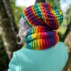 Czapka zimowa bez pompona NEVERLAND ,,Tęcza"